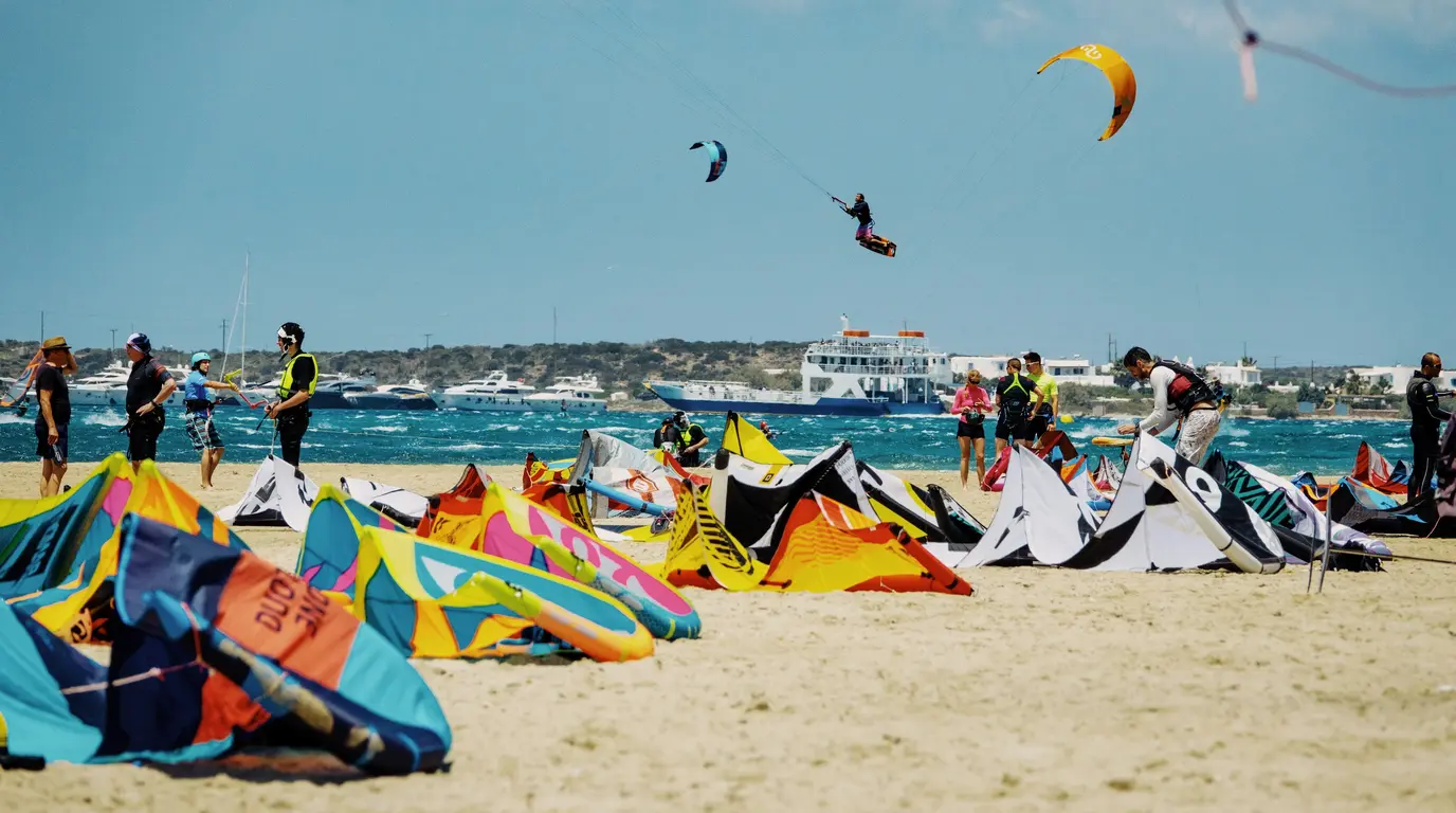 Cours de kitesurf sur la plage