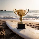 Trophée de victoire lors d'une compétition de surf