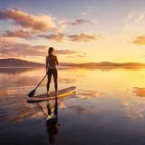Balade en paddle SUP sur une eau calme