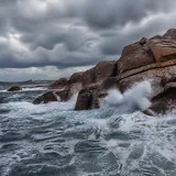 Côte sauvage de granit en Bretagne